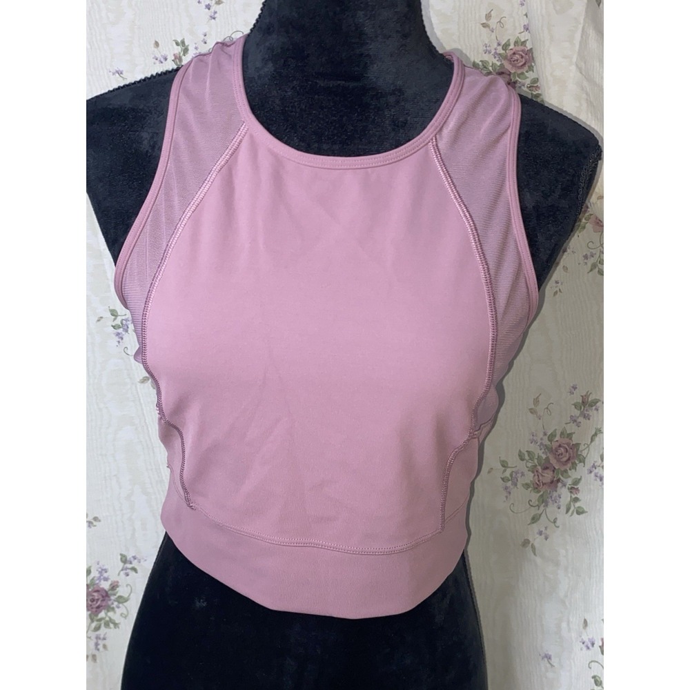Lululemon Laser Speed Train Tank Top High Neck Mesh Racerback Figue Rose Pink 6